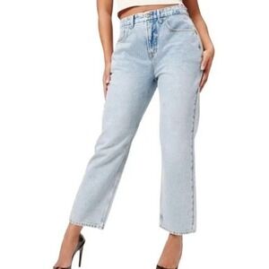 Good American Cropped Jeans Womens Size 4/27 Light Wash High Rise Straight NWT